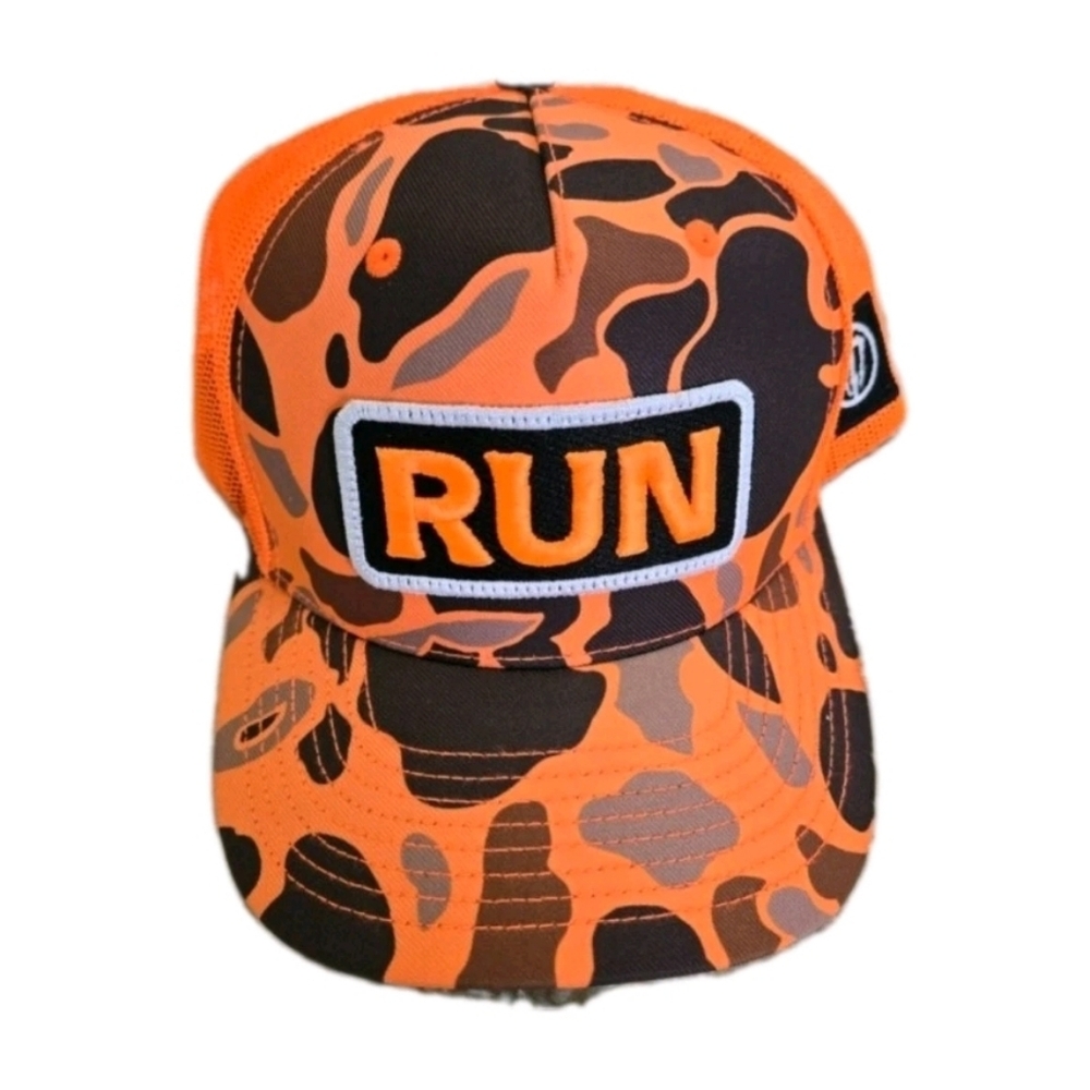 Oarsman Harpoon RUN Hat Orange Camo Richardson 112 Snapback Hunting Cap NWOT
